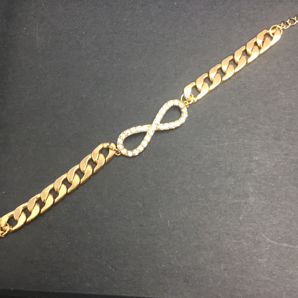 Infinity symbol gold tone bracelet